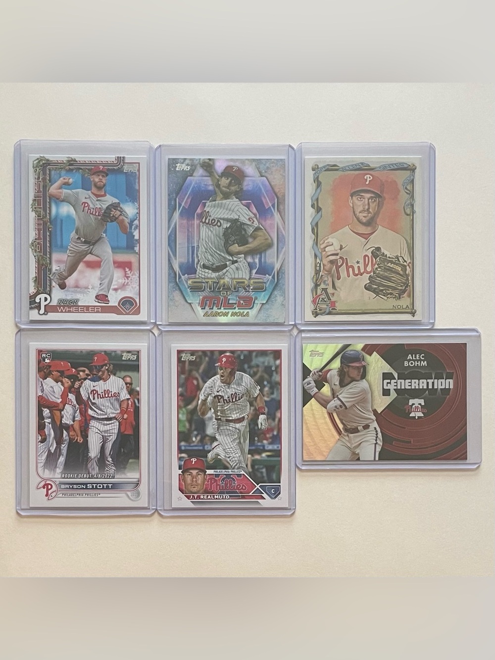 Lot of 6 Philadelphia Phillies Topps MLB Baseball Cards